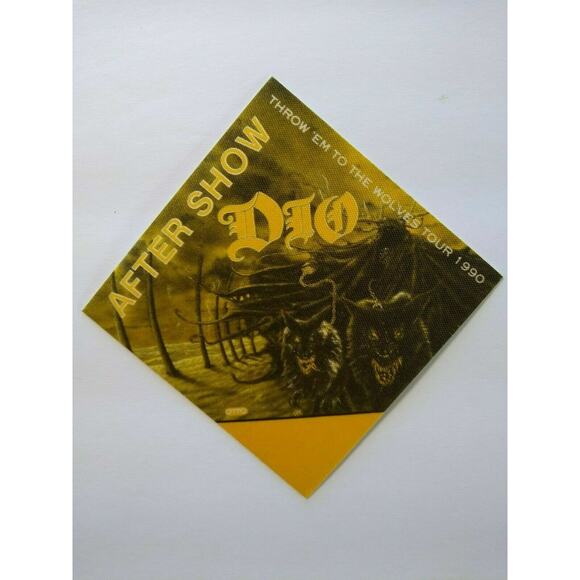 Dio Backstage Pass Original Throw 'em to the Wolves Tour 1990 Heavy Metal Yellow - Picture 1 of 3